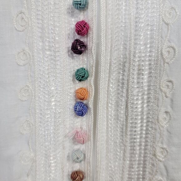 Soft Surroundings Linen Zip Tunic sz S 3/4 Sleeve Slit Sides Beachy Coastal - Picture 11 of 16